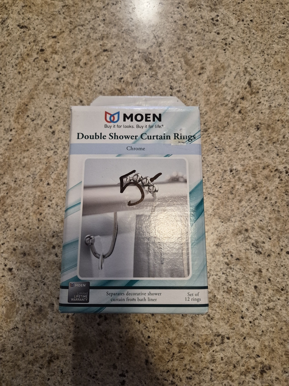 Moen Double Shower Curtain Rings - Chrome